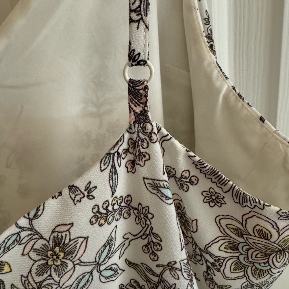 LOFT Snowy White Border Print Floral Maxi Dress Sundress Worn Once! Size 12 - Picture 7 of 8